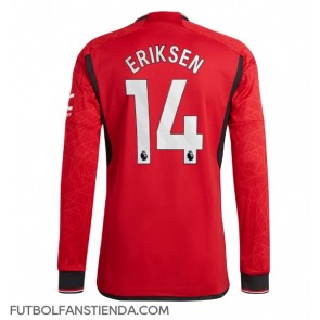 Manchester United Christian Eriksen #14 Primera Equipación 2023-24 Manga Larga